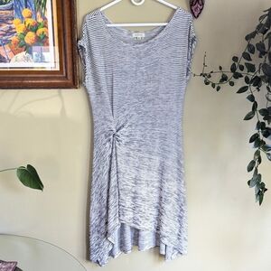 Stretchy black and white striped dress